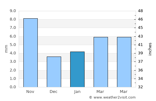 Bhīlwāra average rain in January