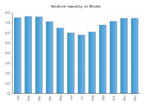 Bhisho relative humidity averages