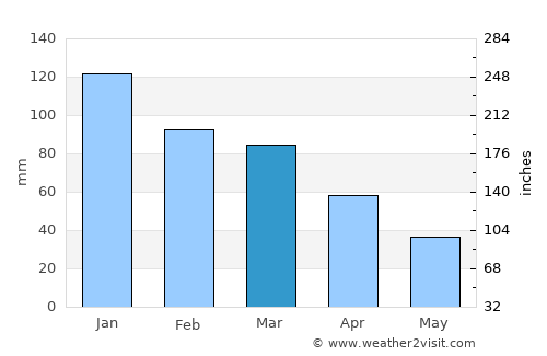 Bianco average rain in March