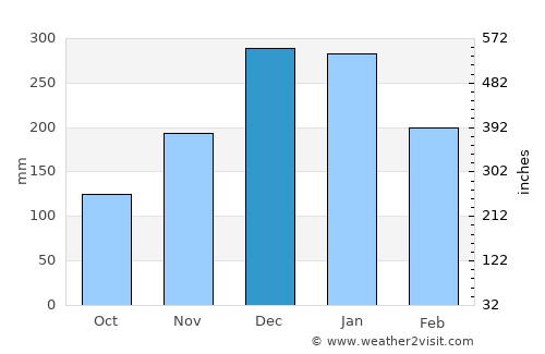 Bicas average rain in December
