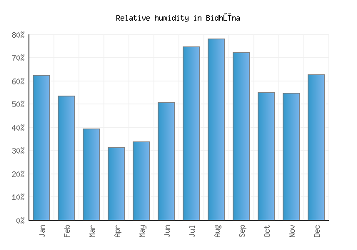 Bidhūna relative humidity averages