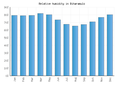 Biharamulo relative humidity averages