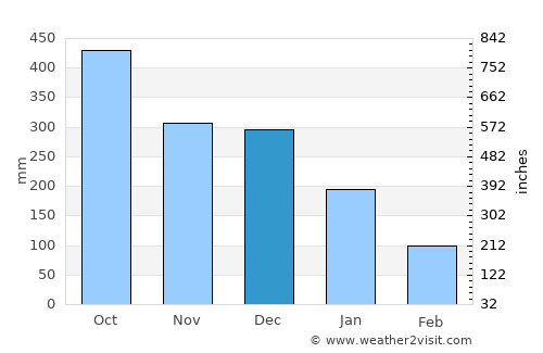 Bijagua average rain in December