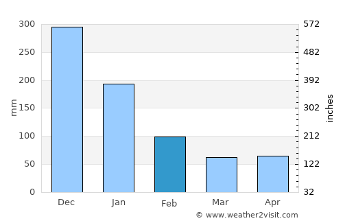 Bijagua average rain in February