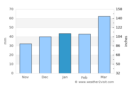Bījār average rain in January