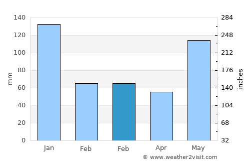 Binay average rain in February