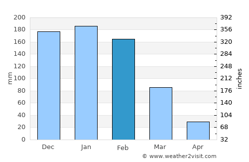Binga average rain in February
