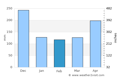 Binjai average rain in February