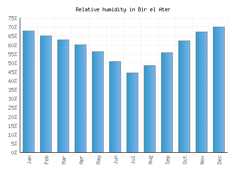 Bir el Ater relative humidity averages