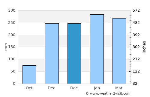 Birempa average rain in December