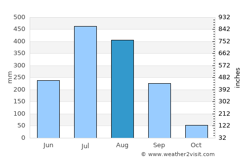 Birendranagar average rain in August