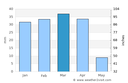 Bīrjand average rain in March