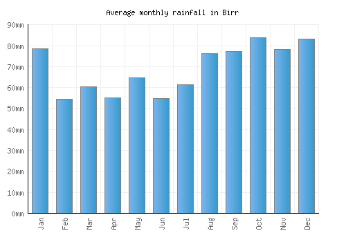 Birr monthly rainfall chart (mm)
