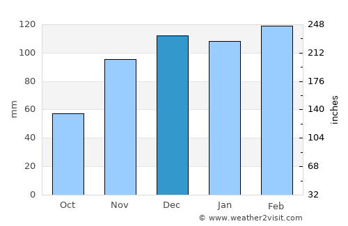 Bisbin average rain in December