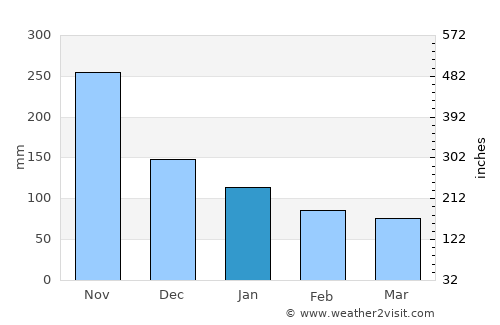 Bisée average rain in January