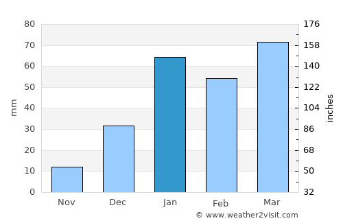 Bishnāh average rain in January