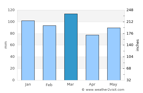 Bishopville average rain in March