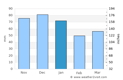 Bismo average rain in January