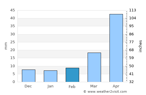 Bison average rain in February