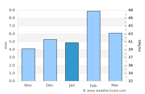 Bissau average rain in January