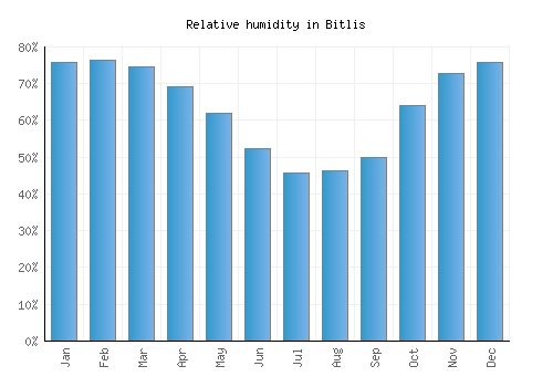 Bitlis relative humidity averages