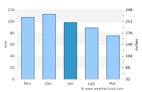 Bjarkøy average rain in January