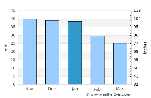 Bjørnevatn average rain in January