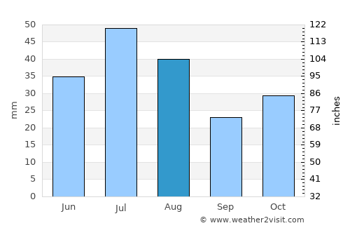 Blagoveshchenka average rain in August