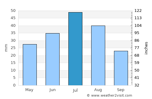 Blagoveshchenka average rain in July