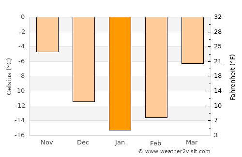 Blagoveshchensk average temperature in January