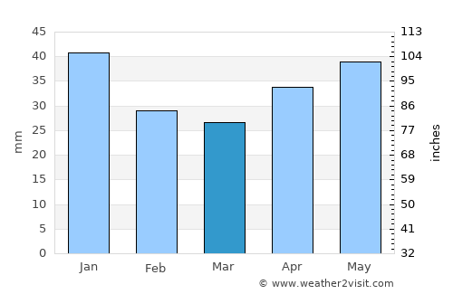 Blagoveshchensk average rain in March