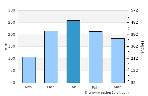 Blantyre average rain in January