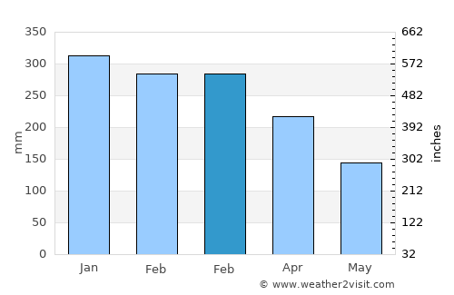 Blimbing average rain in February