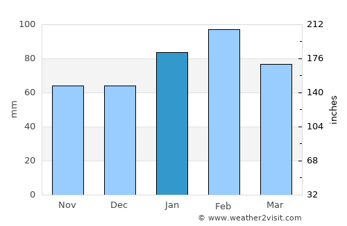 Bloemfontein average rain in January