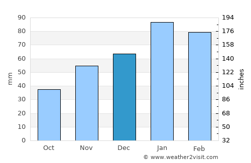 Bloemhof average rain in December