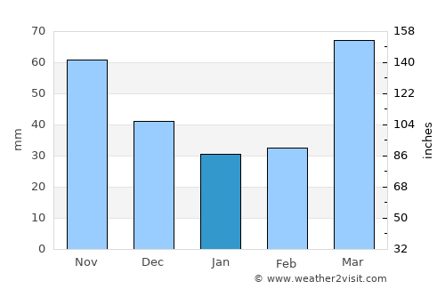 Blue Springs average rain in January