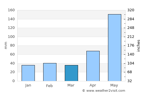 Boca Chica average rain in March