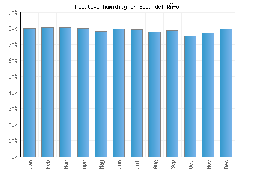 Boca del Río relative humidity averages