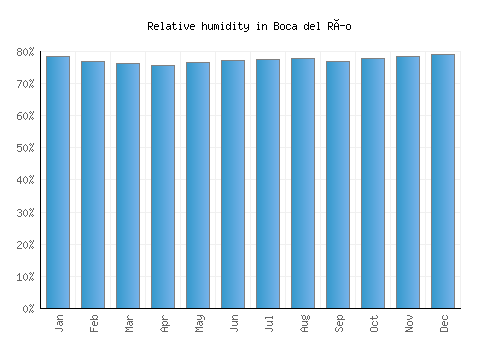 Boca del Río relative humidity averages