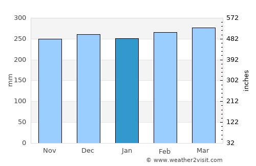 Boca do Acre average rain in January