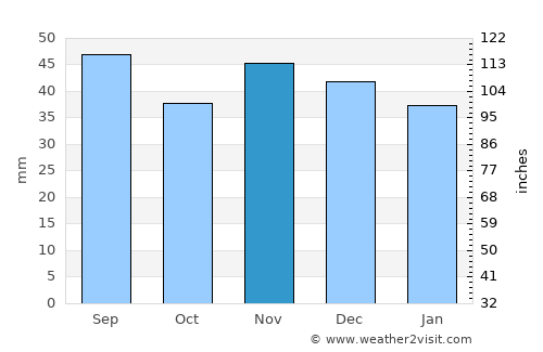 Bogaţi average rain in November
