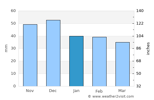 Bogda average rain in January