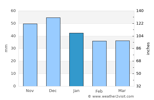 Bogdand average rain in January