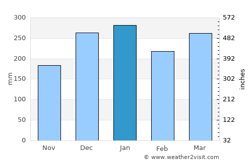 Bogorejo average rain in January