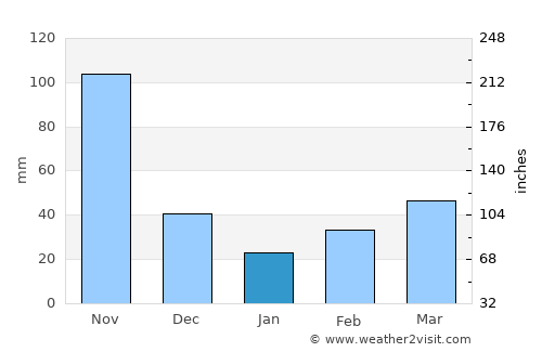 Bogotá average rain in January