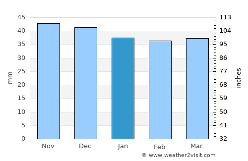Boiţa average rain in January