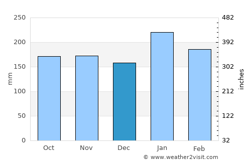 Bokat average rain in December