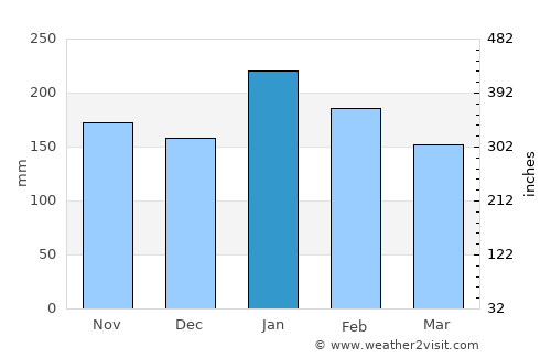 Bokat average rain in January