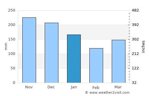 Bokn average rain in January