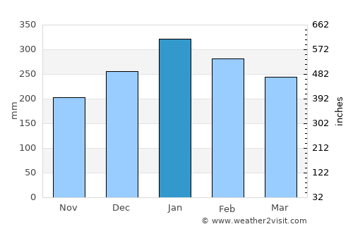 Bolaang average rain in January